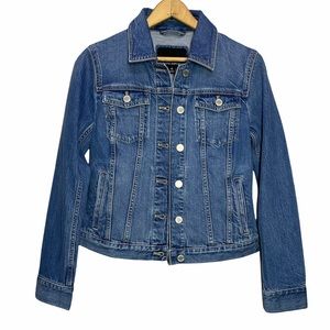 New Banana Republic Classic Denim Jean Jacket Size XS Medium Blue 100% Cotton